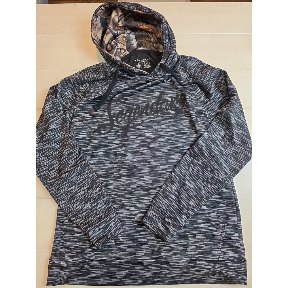 Legendary Whitetails Men's Small Gray Hoodie Pullover Sweater Hunting Outdoors